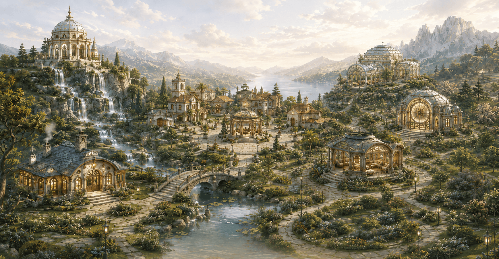 The Centre YOU sanctuary across a luminous mountain valley